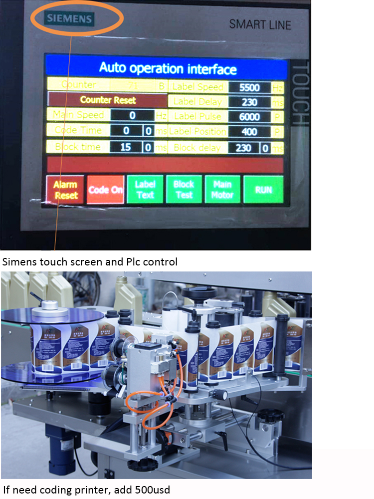 Pris for automatisk etiket med dobbelt Sids-flaske